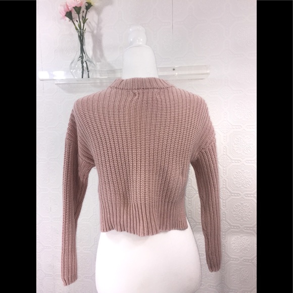 NO COMMENT 🌷Blush Pink🌷Crop Sweater - Picture 2 of 6